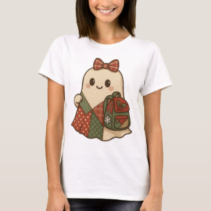 Christmas Teacher Ghost with School Backpack T-Shirt