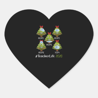 Christmas Teacher Life 2020 Tree Wearing Mask Gift Heart Sticker