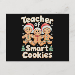 Christmas Teacher Of Smart Cookies Gingerbread Holiday Postcard