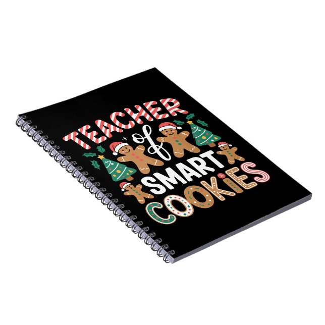 Christmas Teacher Of Smart Cookies Gingerbread  Notebook (Right Side)