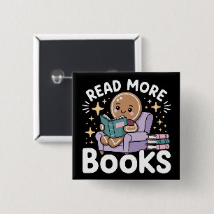 Christmas Teacher Read More Books Funny 15 Cm Square Badge