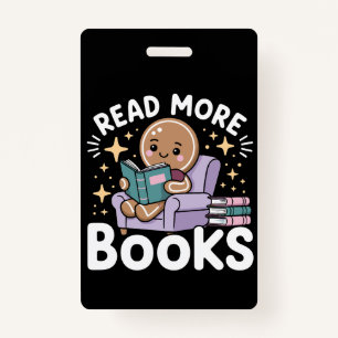 Christmas Teacher Read More Books Funny ID Badge