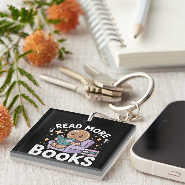 Christmas Teacher Read More Books Funny  Key Ring (Front Right)