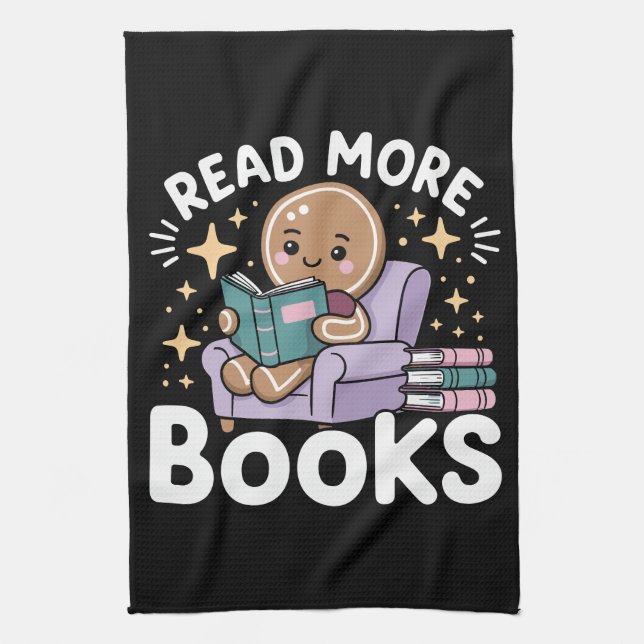 Christmas Teacher Read More Books Funny  Tea Towel (Vertical)