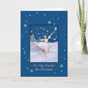 Christmas, Teacher, Snow Queen Ballerina Card
