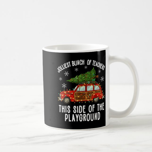 Christmas Teacher Squad Festive Car Tree Lights Xm Coffee Mug (Right)