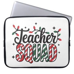 Christmas Teacher Squad Funny Merry Xmas Party Laptop Sleeve