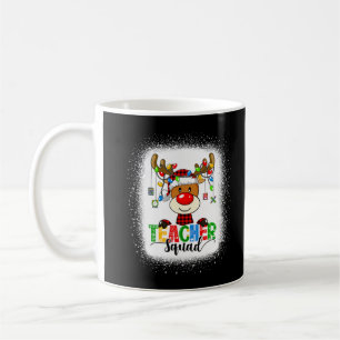 Christmas Teacher Squad Reindeer Buffalo Plaid Tea Coffee Mug