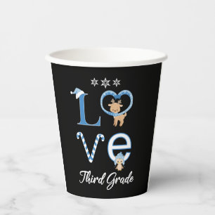 Christmas Teacher Student Holiday Gift Love Third Paper Cups