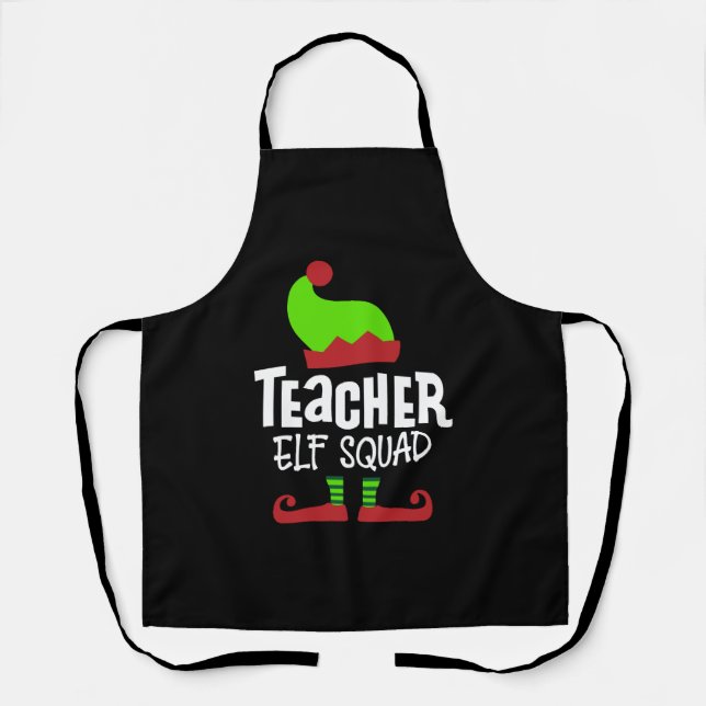 Christmas teacher, teacher elf squad apron (Front)