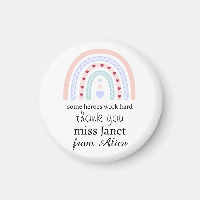 Christmas Teacher Thank You personalised Hero Gift Magnet (Front)