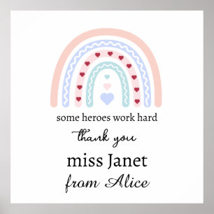 Christmas Teacher Thank You personalised Hero Gift Poster