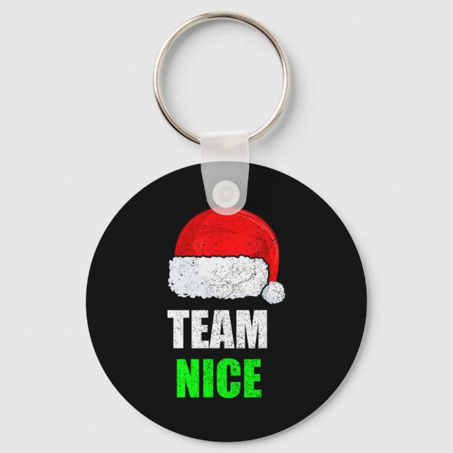 Christmas Team Nice Shirt, Matching Family Pajama, Key Ring (Front)