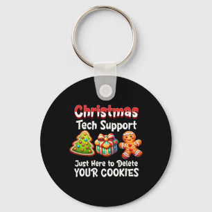 Christmas Tech Support Here To Delete Cookies Men  Key Ring