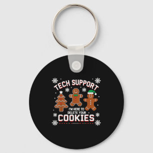 Christmas Tech Support Here To Delete Cookies Xmas Key Ring