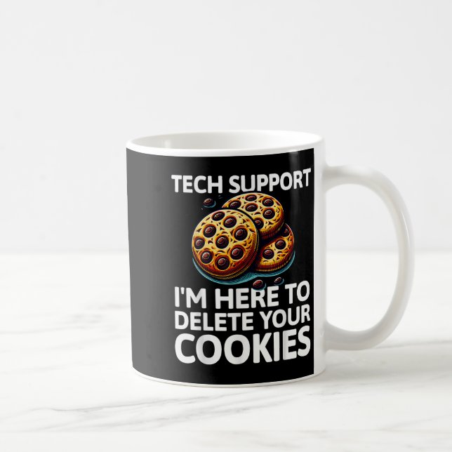 Christmas Tech Suprt Here To Delete Cookies Xmas C Coffee Mug (Right)