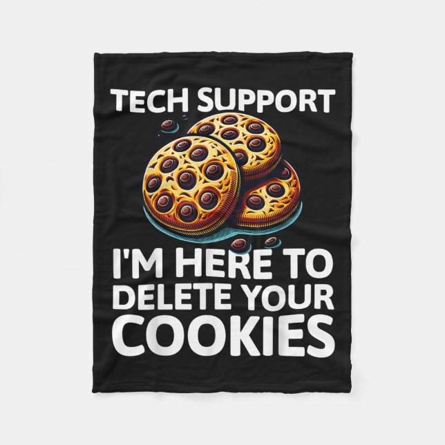 Christmas Tech Suprt Here To Delete Cookies Xmas C Fleece Blanket (Front)