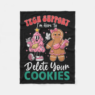 Christmas Tech-suprt Here To Delete Cookies Xmas M Fleece Blanket