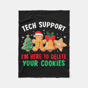Christmas Tech Suprt Here To Delete Cookies Xmas M Fleece Blanket