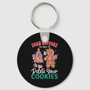 Christmas Tech-suprt Here To Delete Cookies Xmas M Key Ring