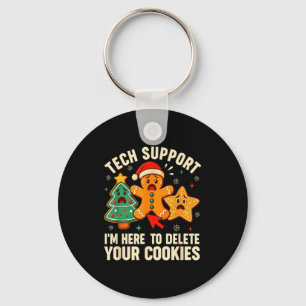 Christmas Tech Suprt Here To Delete Cookies Xmas M Key Ring