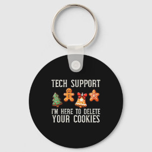 Christmas Tech Suprt Here To Delete Cookies Xmas M Key Ring