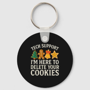 Christmas Tech Suprt Here To Delete Cookies Xmas M Key Ring