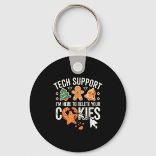 Christmas Tech Suprt Here To Delete Cookies Xmas M Key Ring