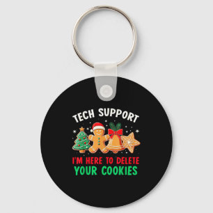 Christmas Tech Suprt Here To Delete Cookies Xmas M Key Ring