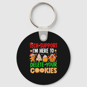 Christmas Tech Suprt Here To Delete Cookies Xmas M Key Ring