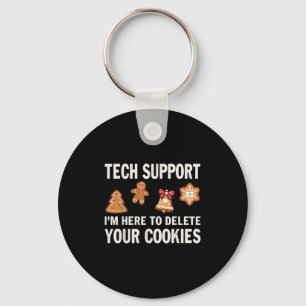Christmas Tech Suprt Here To Delete Cookies Xmas M Key Ring