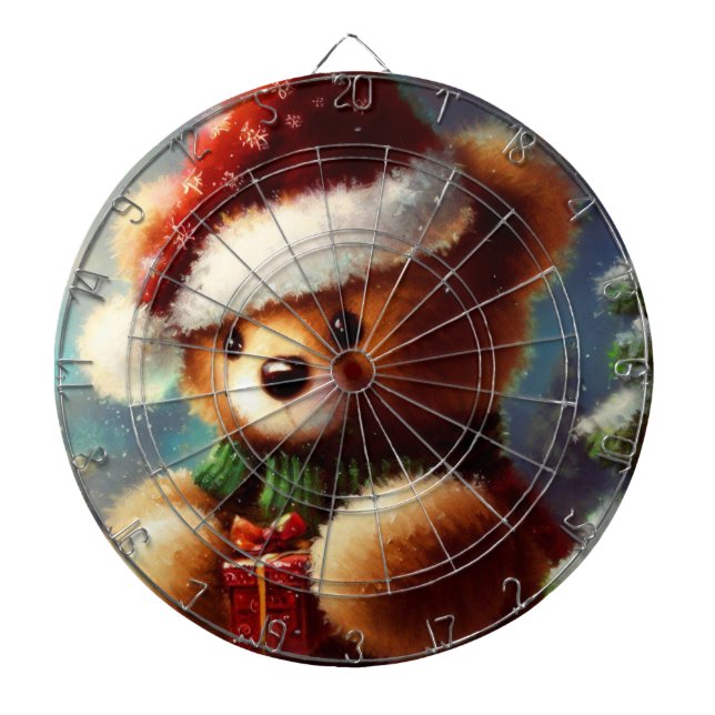 Christmas Teddy Bear (2) Dartboard (Front)