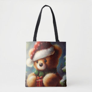 Christmas Teddy Bear 2 Tote Bag