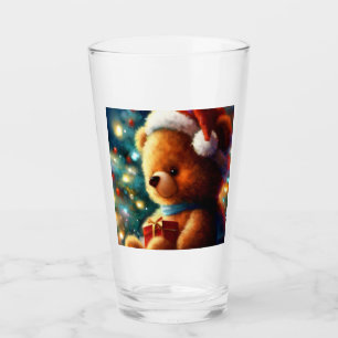 Christmas Teddy Bear 3 Glass