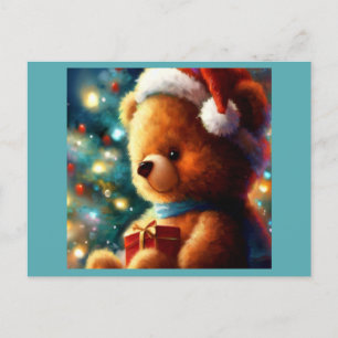 Christmas Teddy Bear 3 Holiday Postcard