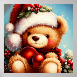 Christmas Teddy Bear 4 Poster