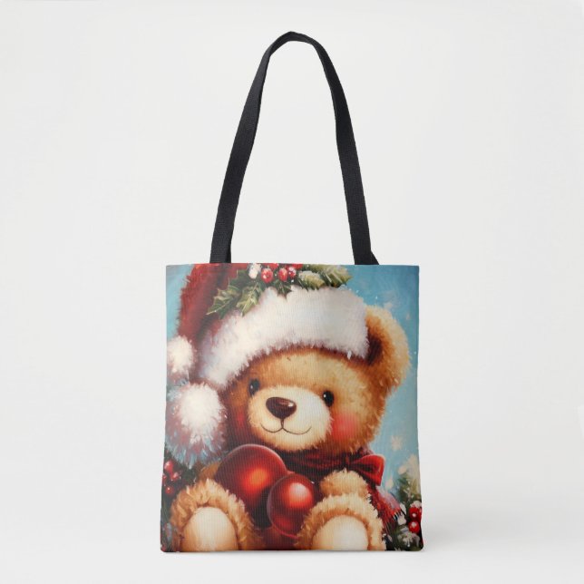 Christmas Teddy Bear 4 Tote Bag (Front)