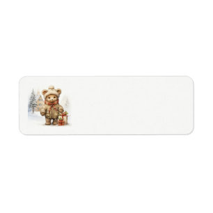 Christmas Teddy Bear Address Labels