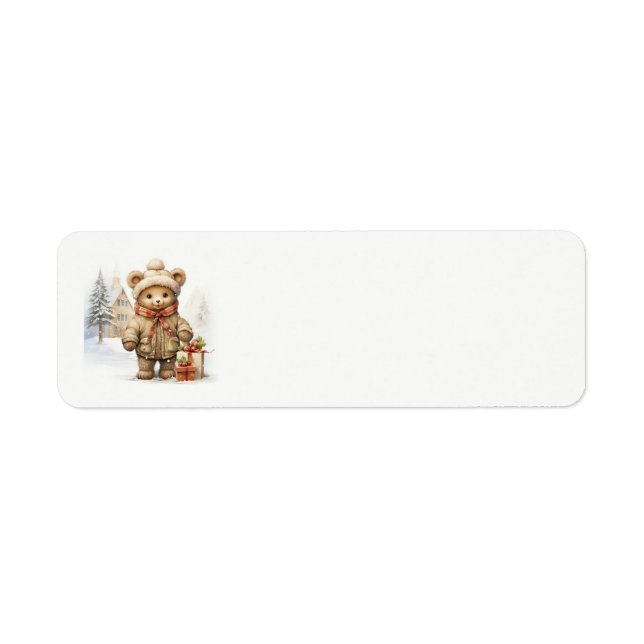Christmas Teddy Bear Address Labels (Front)