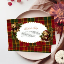 Christmas Teddy Bear Books for Baby Tartan Plaid