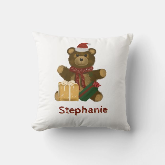 Christmas Teddy Bear  Cushion (Front)