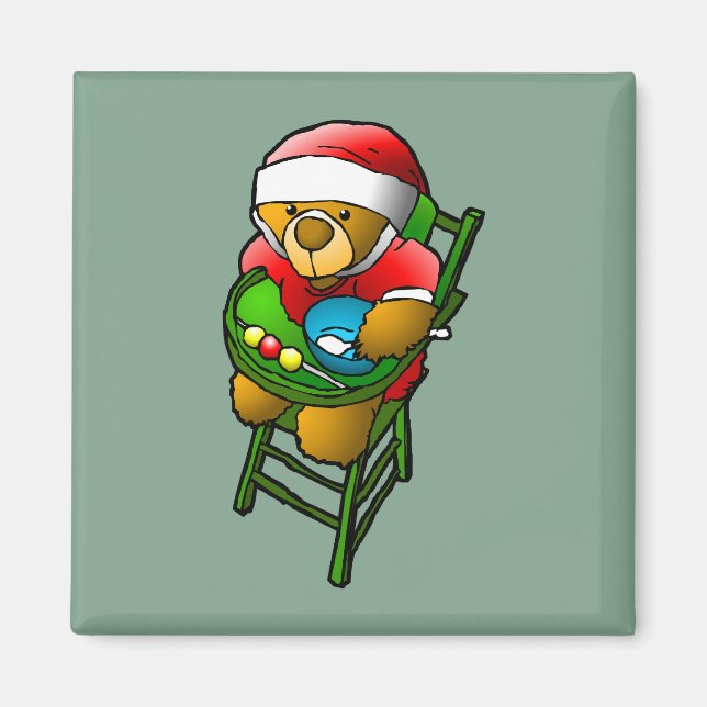 Christmas Teddy Bear Magnet (Front)