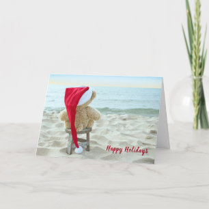 Christmas Teddy Bear Miss You Holiday Card