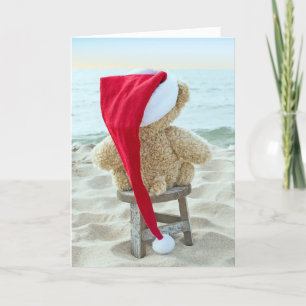 Christmas Teddy Bear Miss You Holiday Card