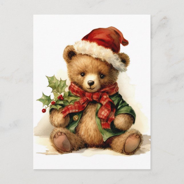 Christmas Teddy Bear Postcard (Front)