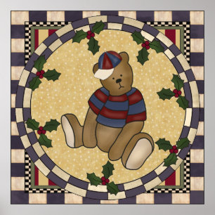Christmas Teddy Bear Poster