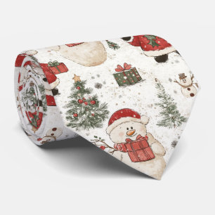 Christmas Teddy Bear Santa Pattern (2) Tie