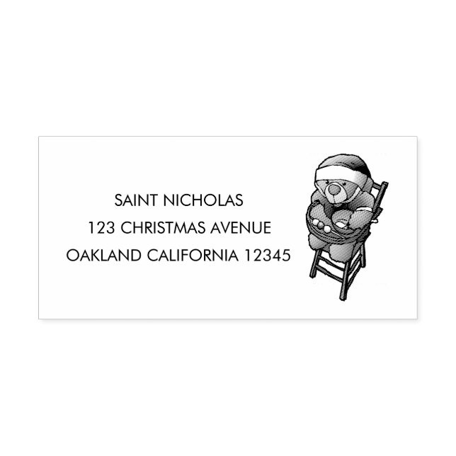 Christmas Teddy Bear Self-inking Stamp (Design)
