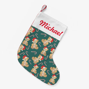 Christmas Teddy Bear Small Christmas Stocking