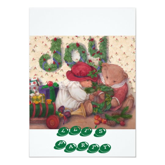 CHRISTMAS teddy bears PARTY INVITATION